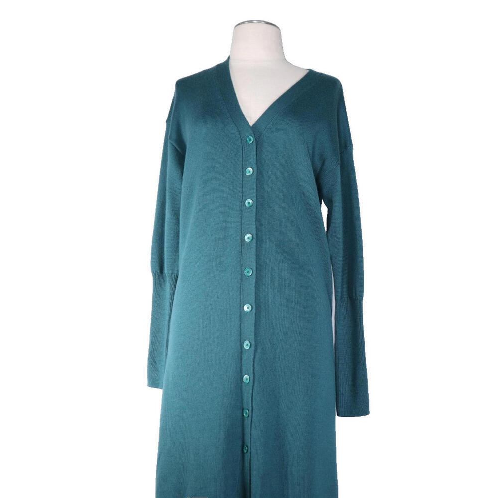 Wilfred Women’s X Small Teal Sweater Dress Long Sleeve Line Cardigan Marino Wool - Picture 4 of 12